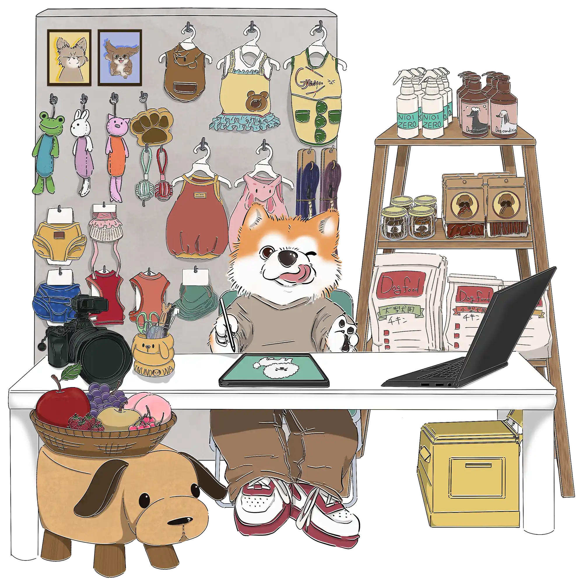 わんこのハンドメイド募集イラスト